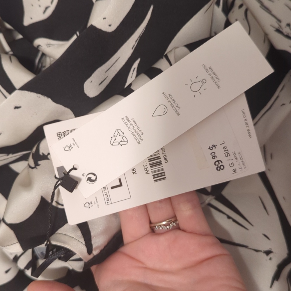 Zara Black and Cream Floral Wrap Jumpsuit - Picture 9 of 14